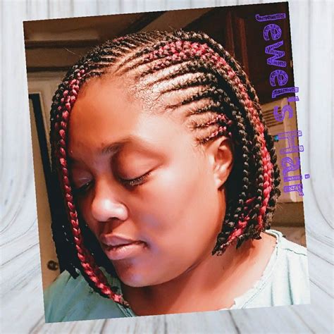 It will be one cornrow when you are done braiding the entire section. . Short cornrows
